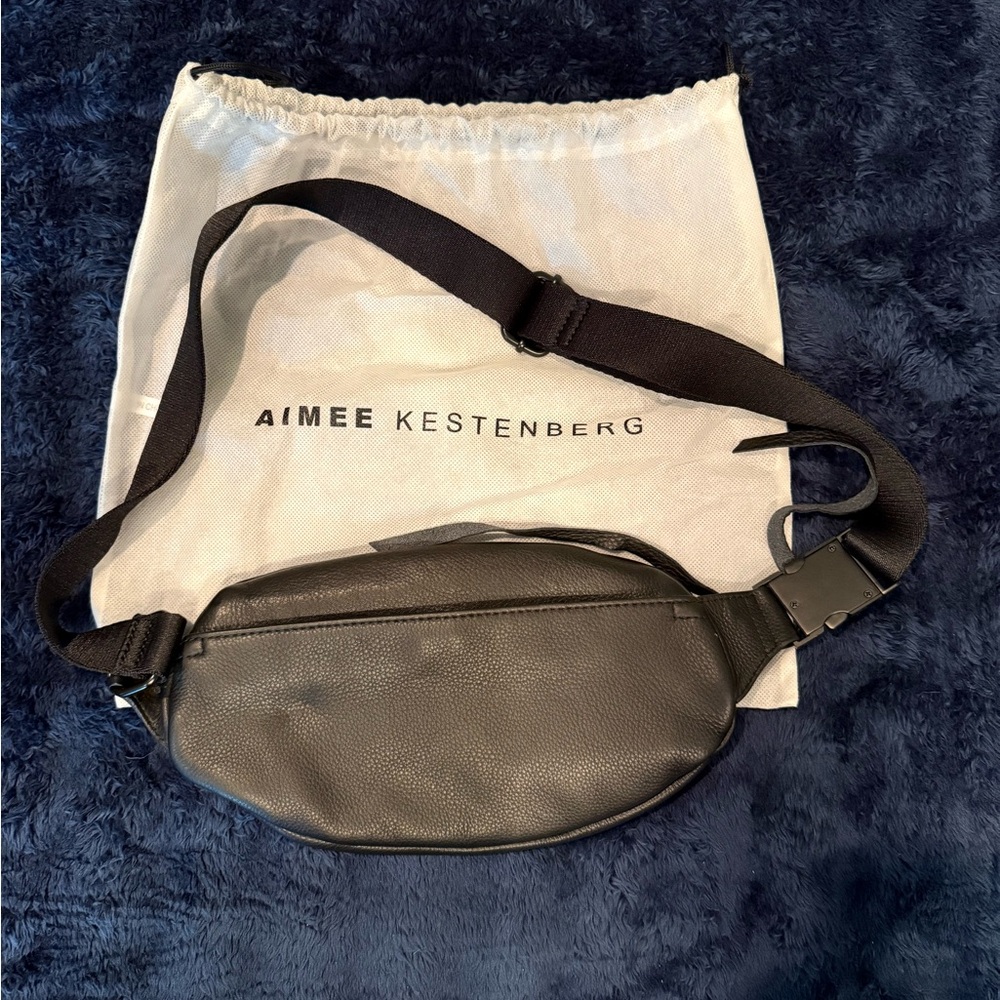 Aimee Kestenberg Black Pebbled Leather Belt Bag - Picture 2 of 3